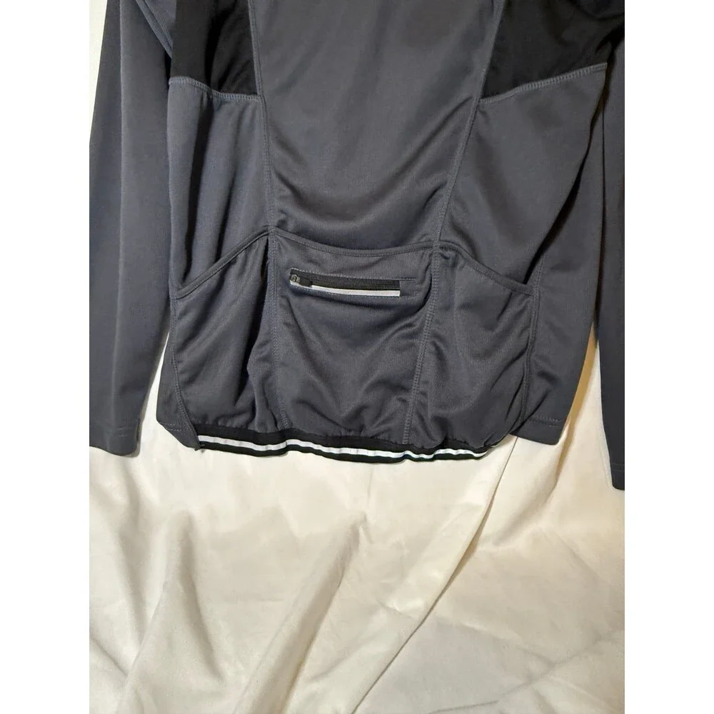 Arsuxeo Pullover Cycling Top Long Sleeve 1/2 Zip‎ Grey Men's Size Large